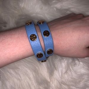 Leather tory burch wrap bracelet